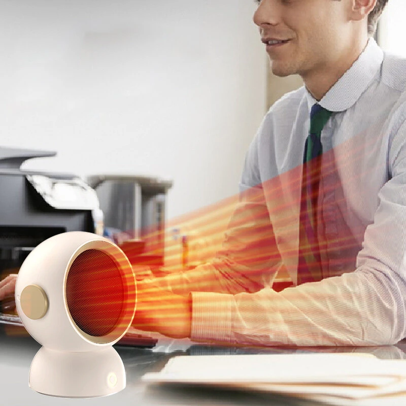 (image for) 1200W Instant Heating Desktop Heater Electric Heater Portable Desktop Fan Heating Heater Mini Radiator Home Office Winter Heater